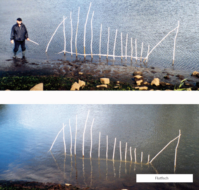 Schattenspiel - Klaus Peters Kunst - Landart - Flutfischserie